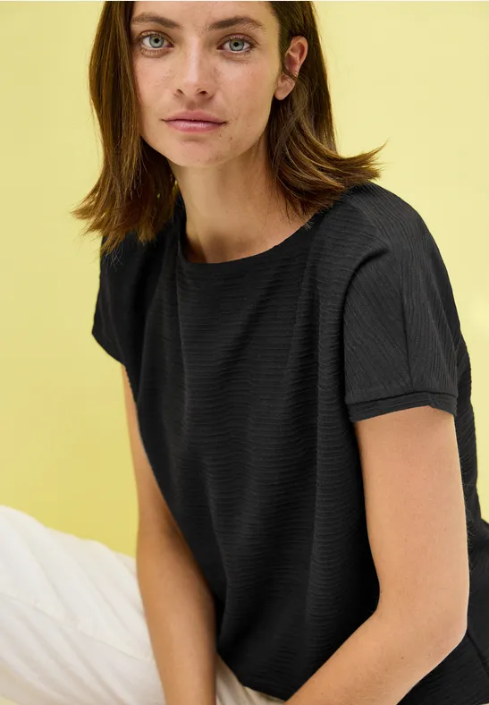 Cecil T-Shirt, aus elastischem Materialmix günstig online kaufen