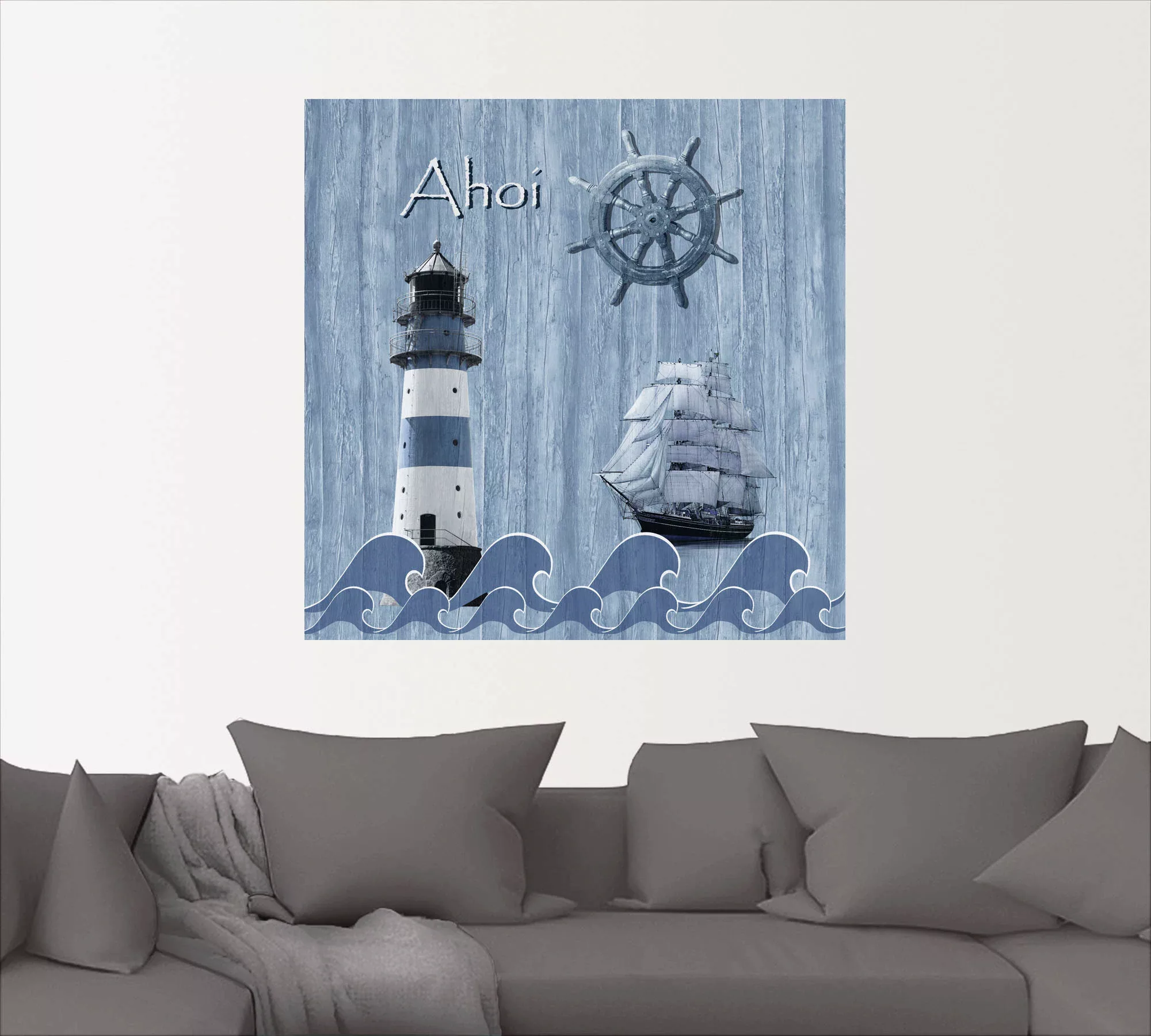 Artland Wandbild "Ahoi im maritimen Blau", Küste, (1 St.), als Alubild, Out günstig online kaufen