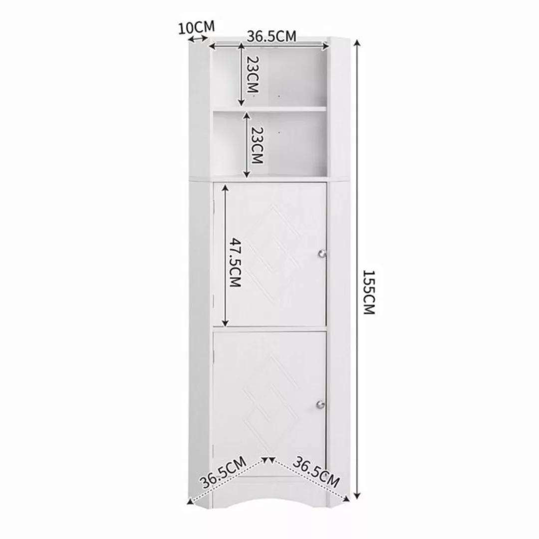 Merax Eckschrank mit Einlegböden,Badezimmerschrank,Badkommode,155cm günstig online kaufen