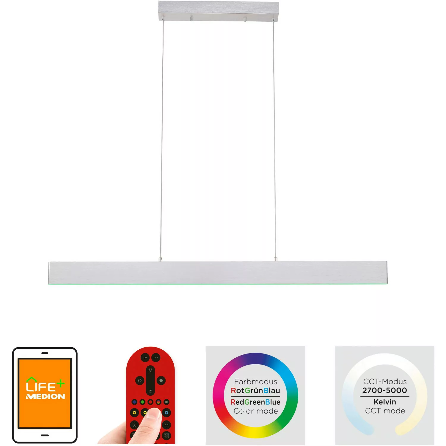 Just Light. Smarte Leuchte LOLAsmart-Nila Aluminium 121 x 120 cm günstig online kaufen