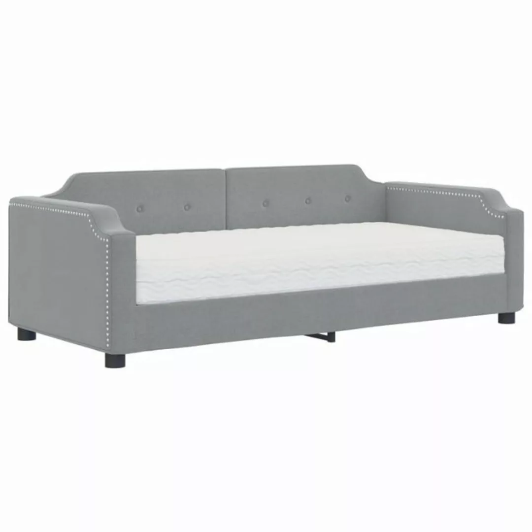 vidaXL Bett Tagesbett mit Matratze Hellgrau 90x190 cm Stoff günstig online kaufen
