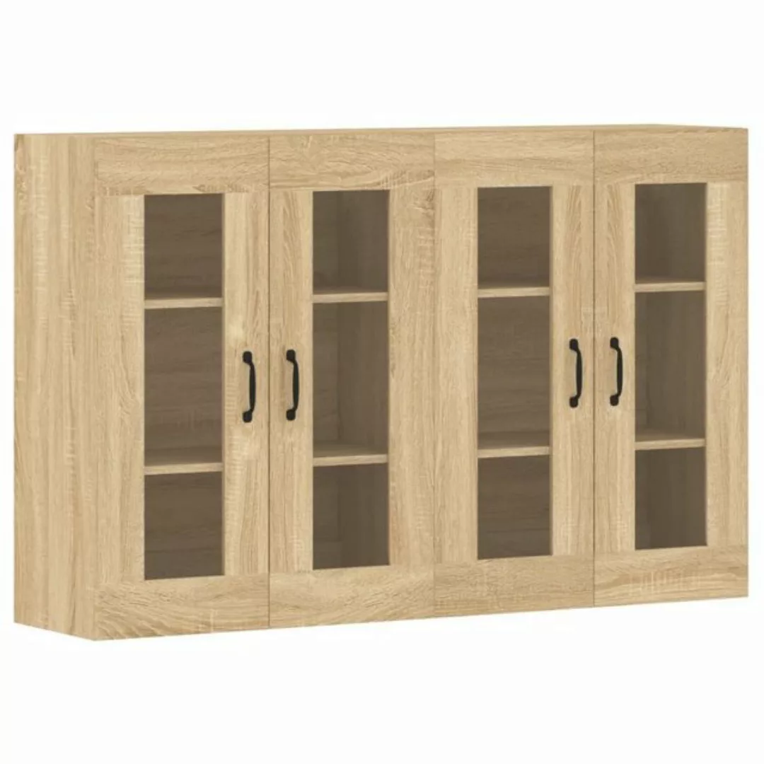 vidaXL Hängeschrank Wandschränke 2 Stk Sonoma Eiche Spanplatte Glas Vitrine günstig online kaufen