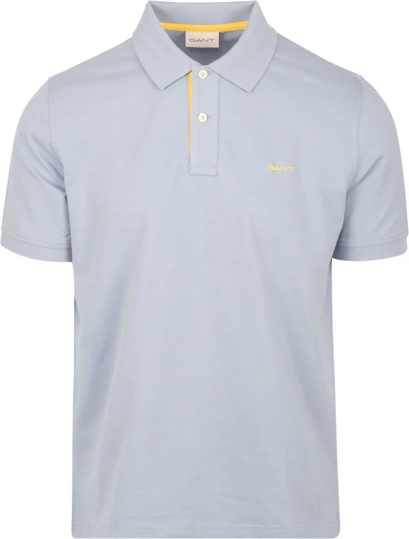 Gant Contrast Piqué Poloshirt Hellblau - Größe 3XL günstig online kaufen