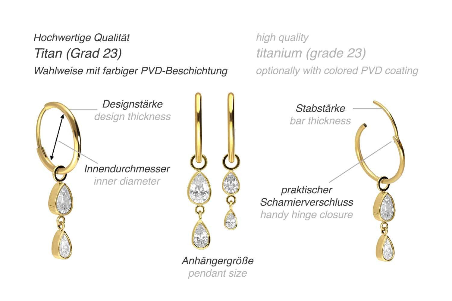 FILANGO Piercing-Set Titan Ohrclicker Creolen 2 günstig online kaufen