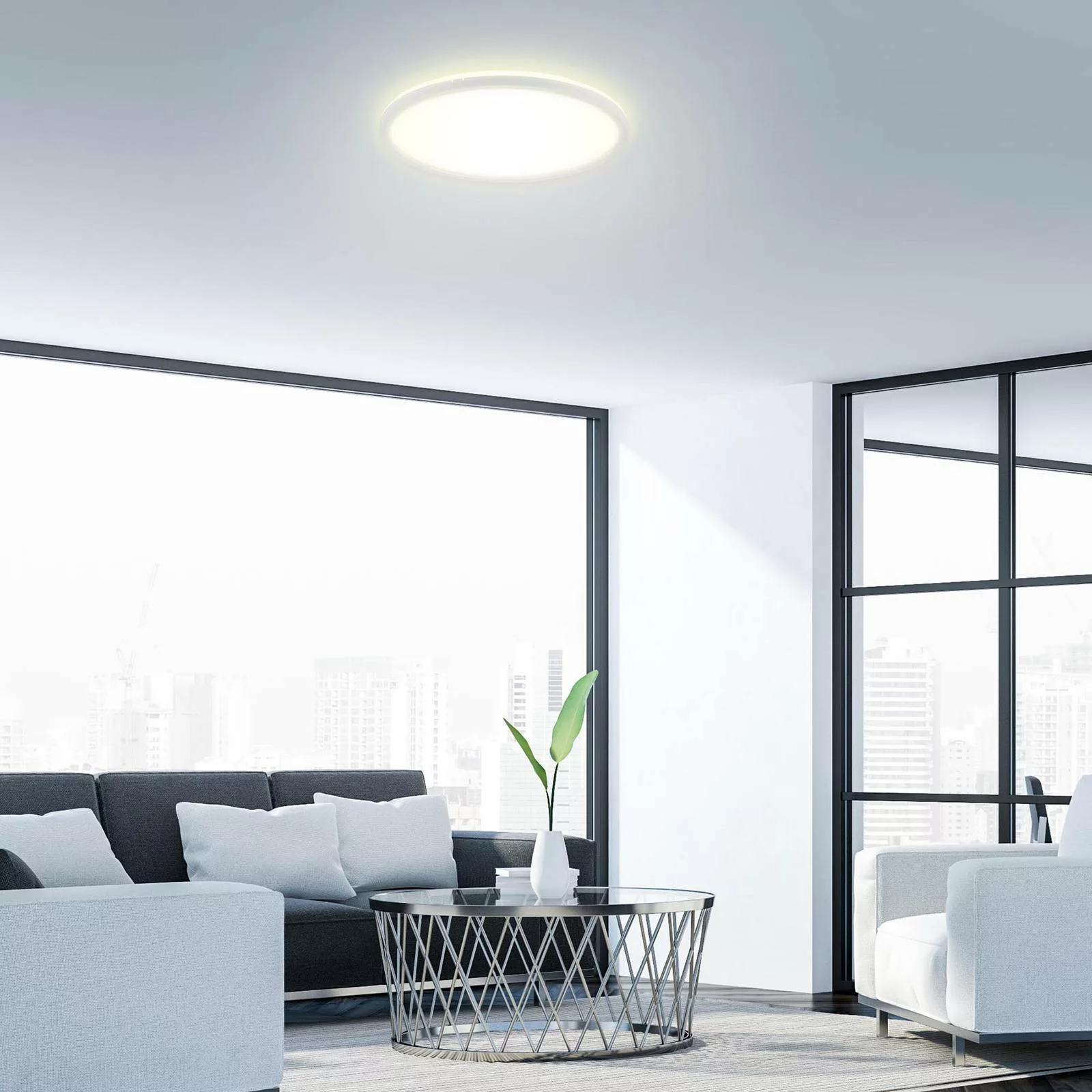LED-Deckenleuchte Slim, eckig 42 x 42 cm günstig online kaufen
