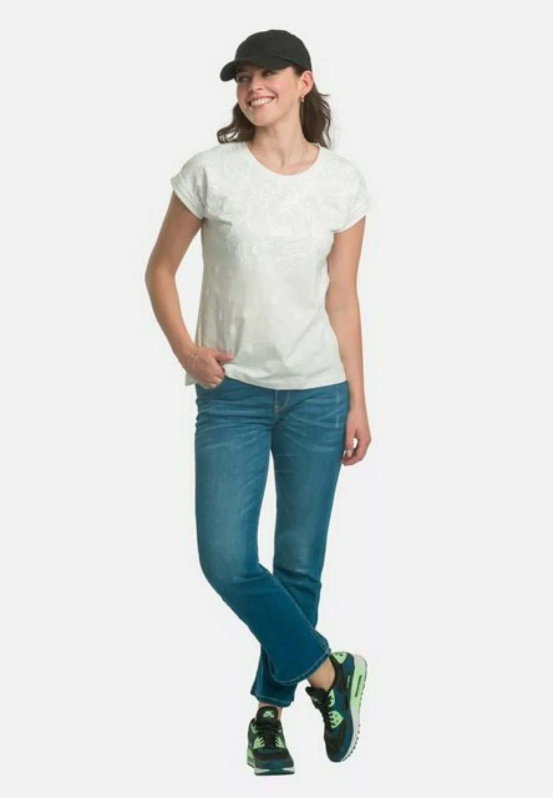 MODEE Kurzarmshirt Meltemi mit plastischem Blütenprint günstig online kaufen