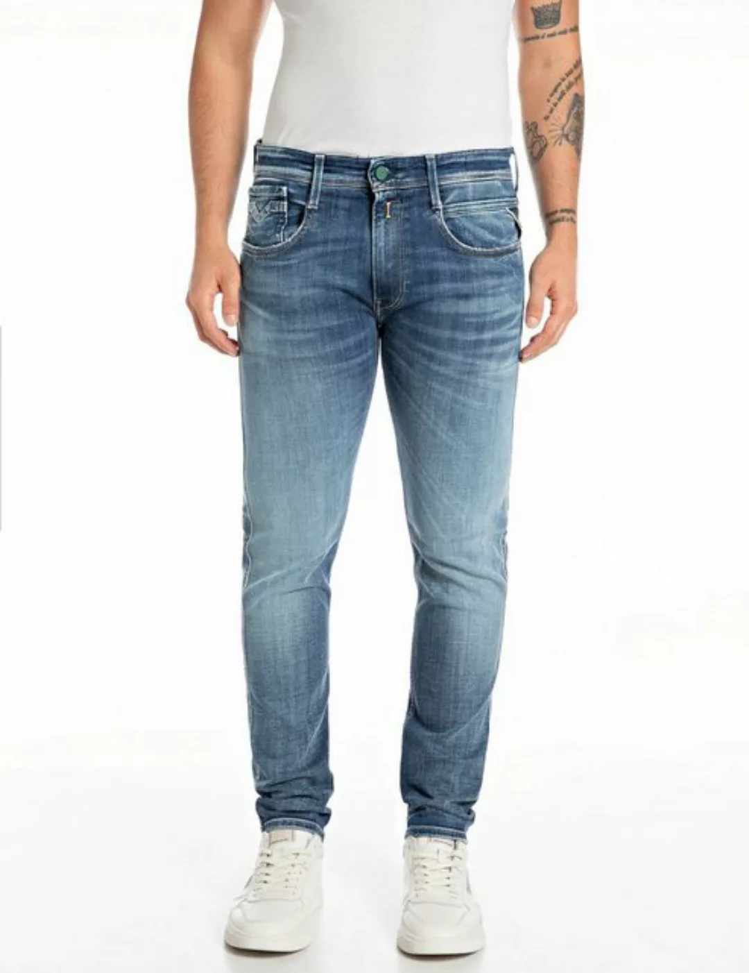 Replay Slim-fit-Jeans ANBASS mit Washed-Optik günstig online kaufen