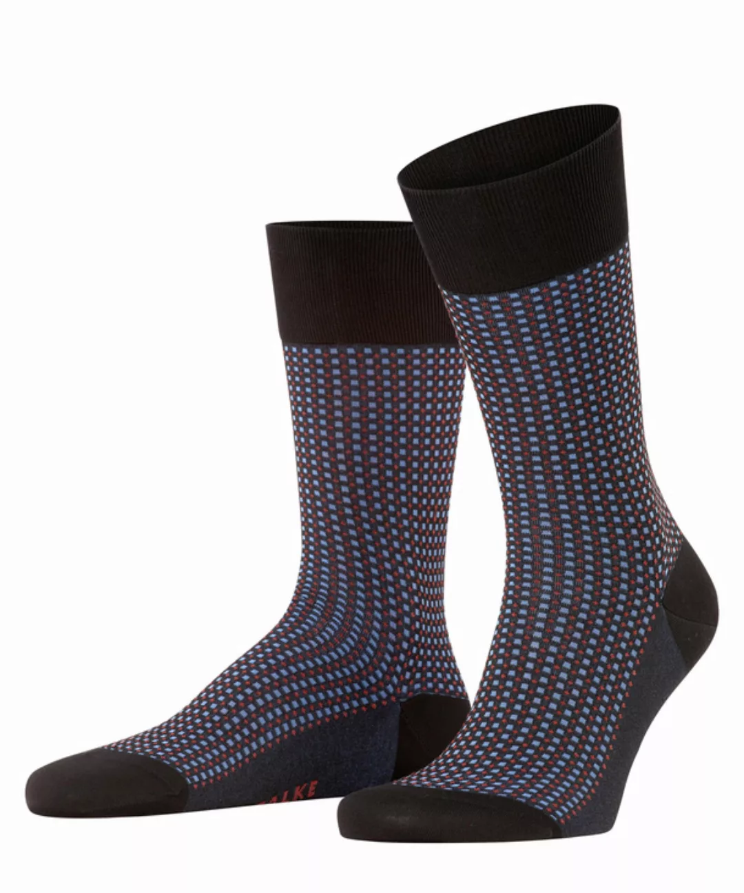 FALKE Uptown Tie Herren Socken, 45-46, Schwarz, Ajour, Baumwolle, 12437-300 günstig online kaufen