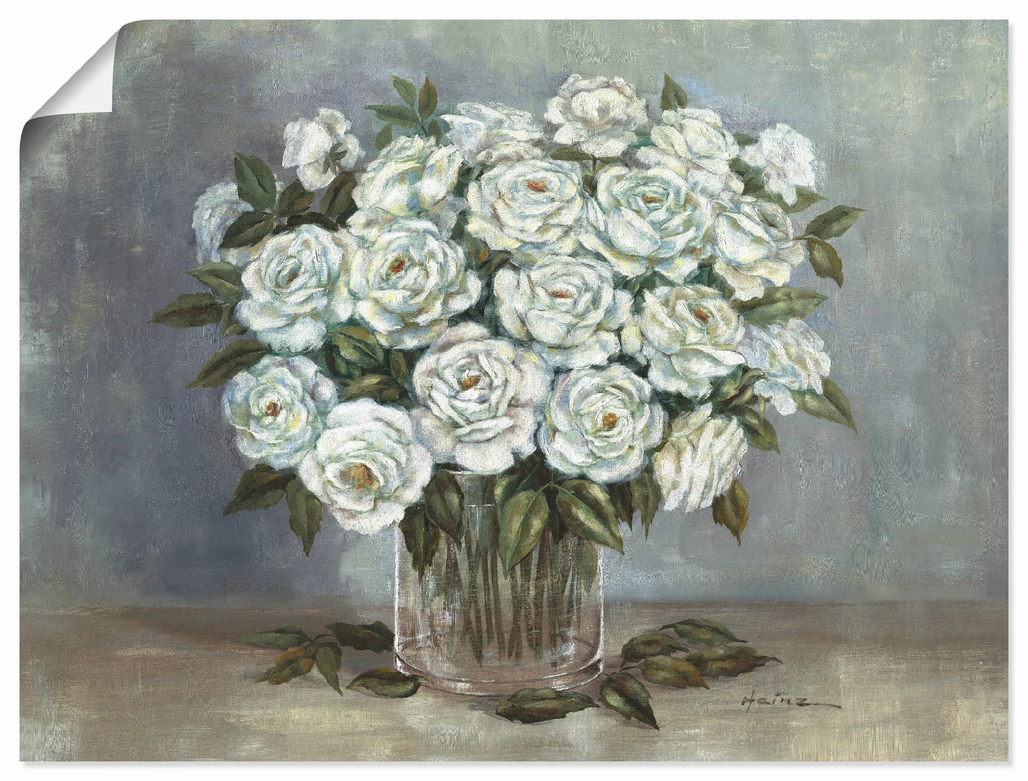 Artland Wandbild »Weiße Rosen«, Blumen, (1 St.), als Leinwandbild, Poster i günstig online kaufen