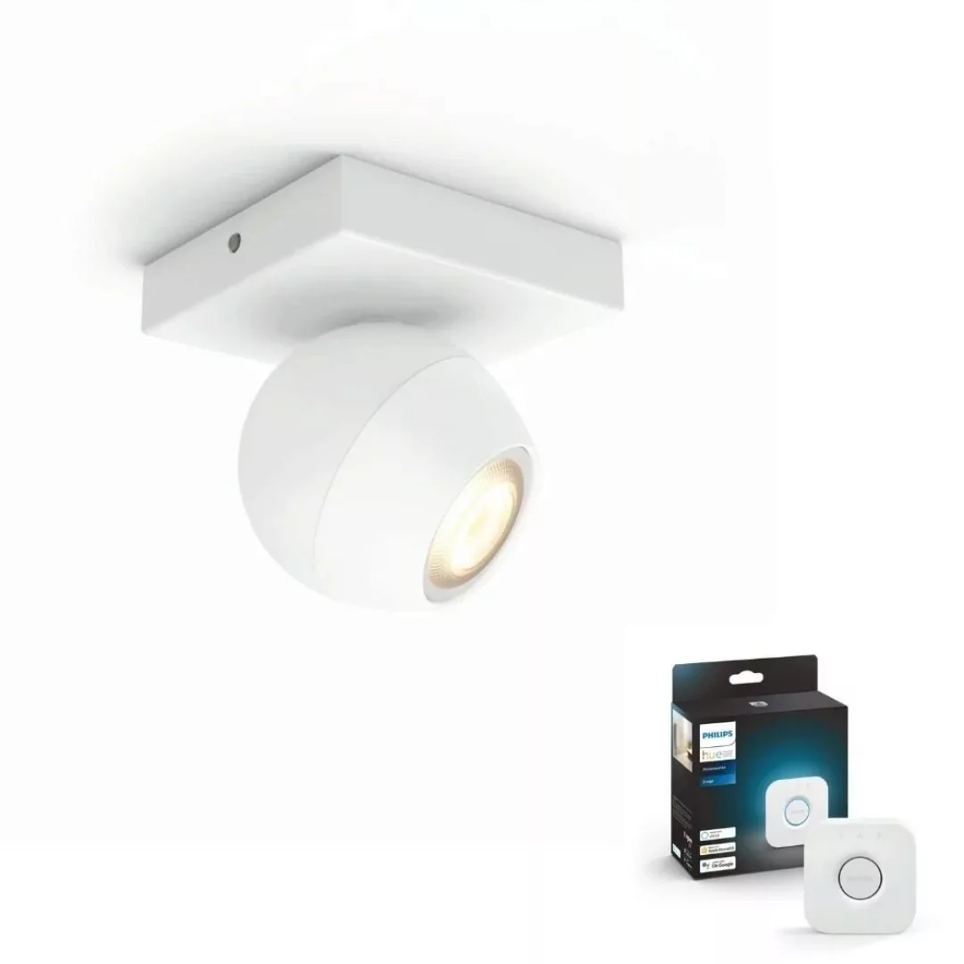 Philips Hue Bluetooth White Ambiance LED Deckenspot Buckram in Weiß 5W 350l günstig online kaufen