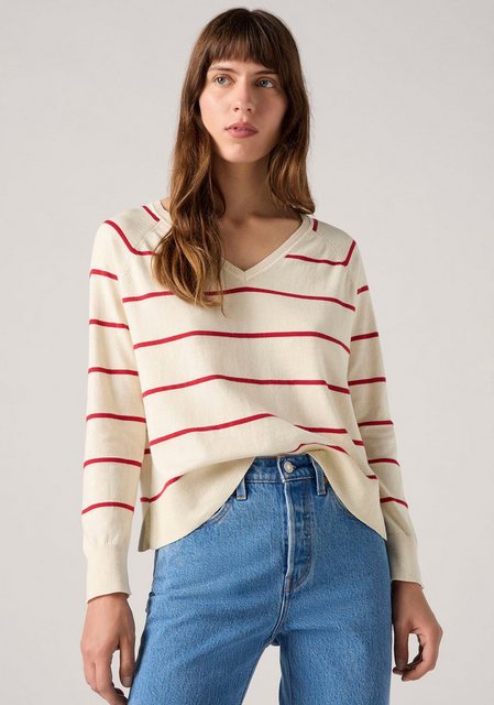 Levi's® Longpullover PETAL VNECK SWEATER mit Rippbündchen günstig online kaufen