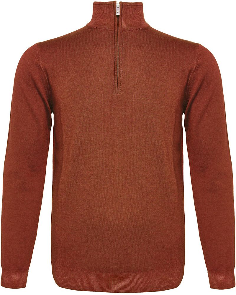 R2 Half Zip Pullover Merino Wolle Brique - Größe 3XL günstig online kaufen