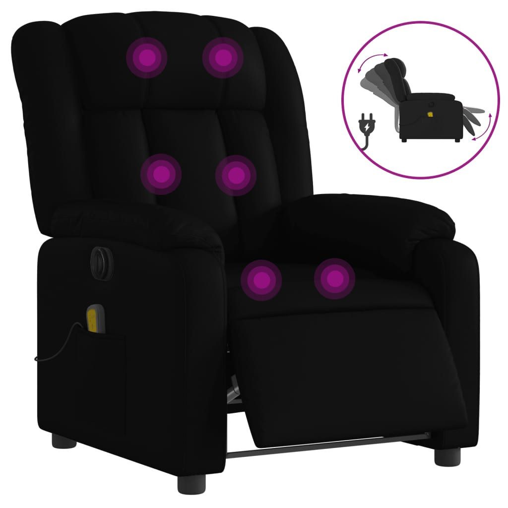 vidaXL Sessel Massagesessel Elektrisch Schwarz Kunstleder günstig online kaufen