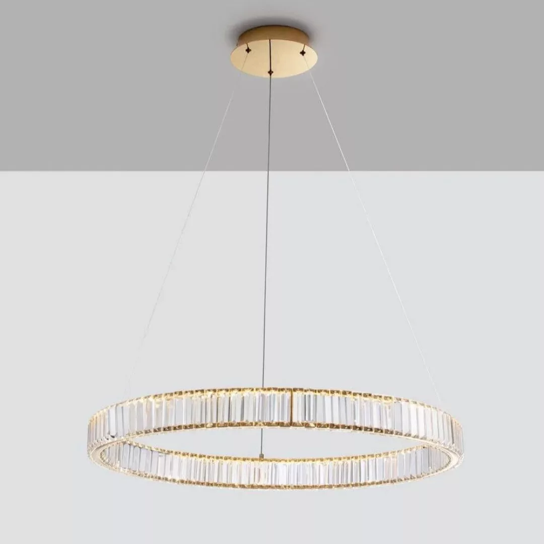 LED Pendelleuchte Aurelia in Gold und Transparent 47W 4895lm günstig online kaufen