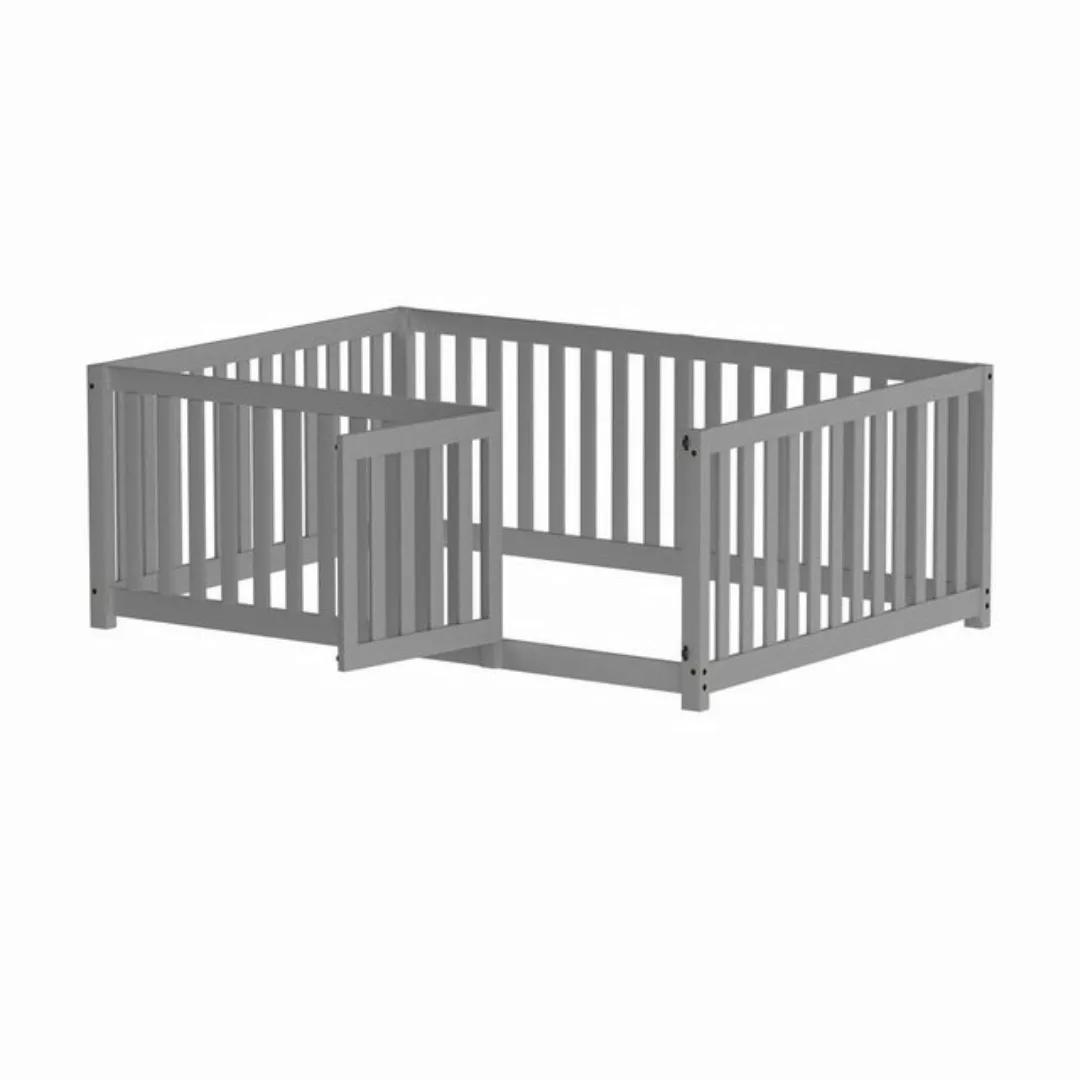 HAUSS SPLOE Kinderbett Kinderbett 140 x 200, Holzboden Bettrahmen mit Zaun günstig online kaufen