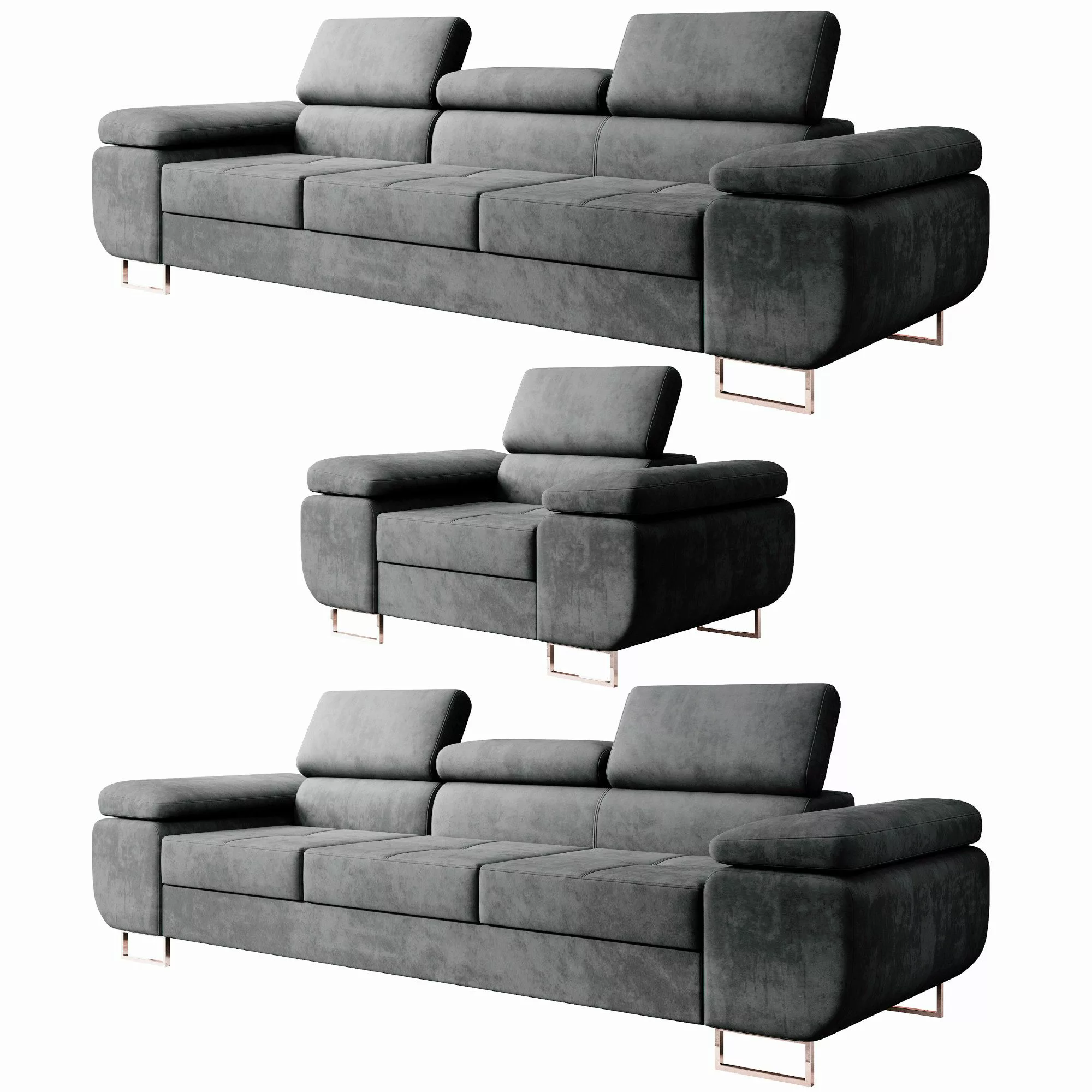 M-Punkt24 Polstergarnitur Miami, (3-3-1 Set, 3-1-1, günstig online kaufen