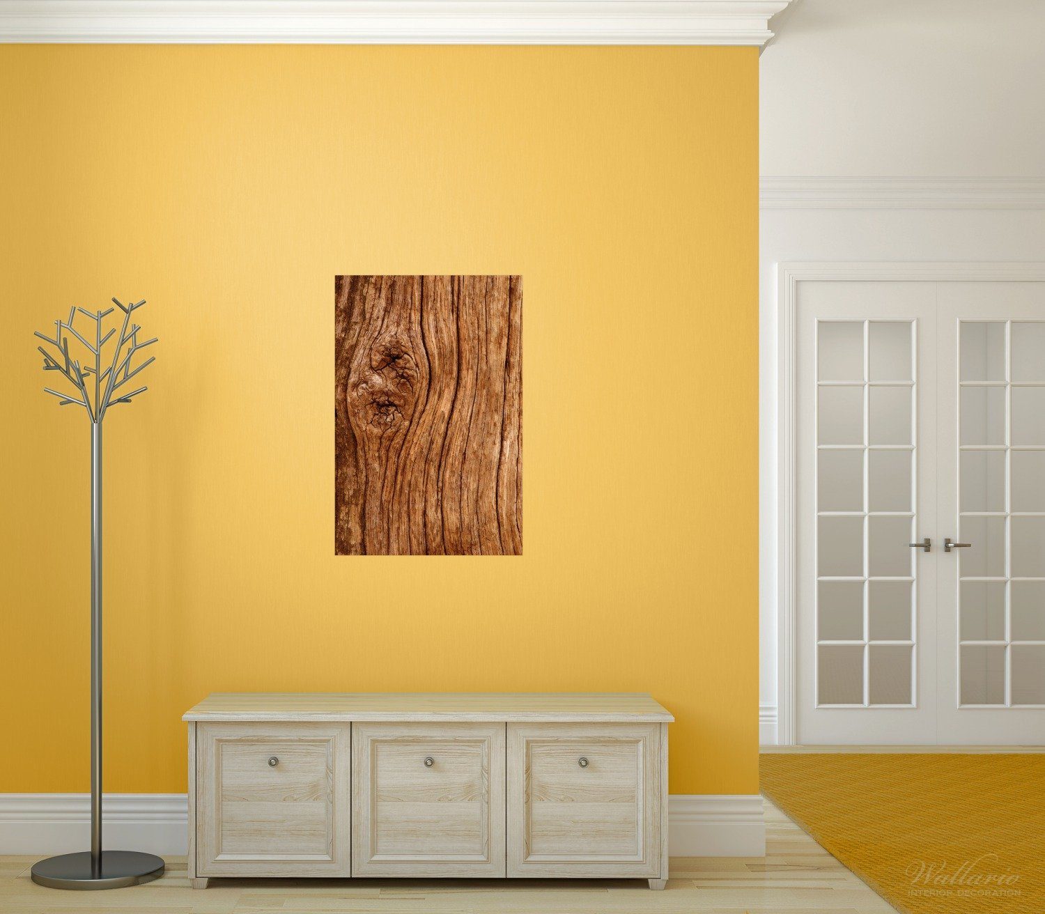 Wallario Wandfolie, Holzstamm mit Asteinschluss, in günstig online kaufen