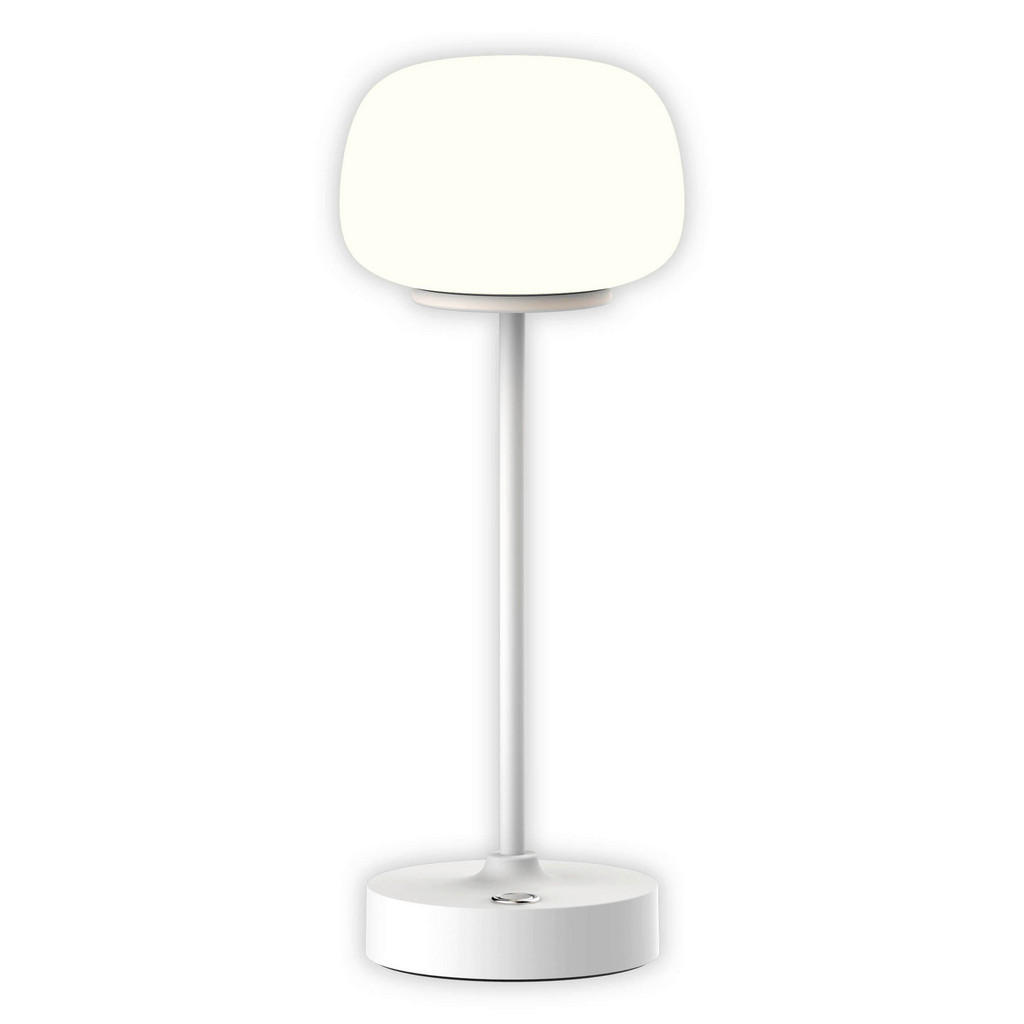 Näve Leuchten LED-Tischleuchte weiß Metall Glas B/H/T/D: ca. 10,5x30x10,5x1 günstig online kaufen