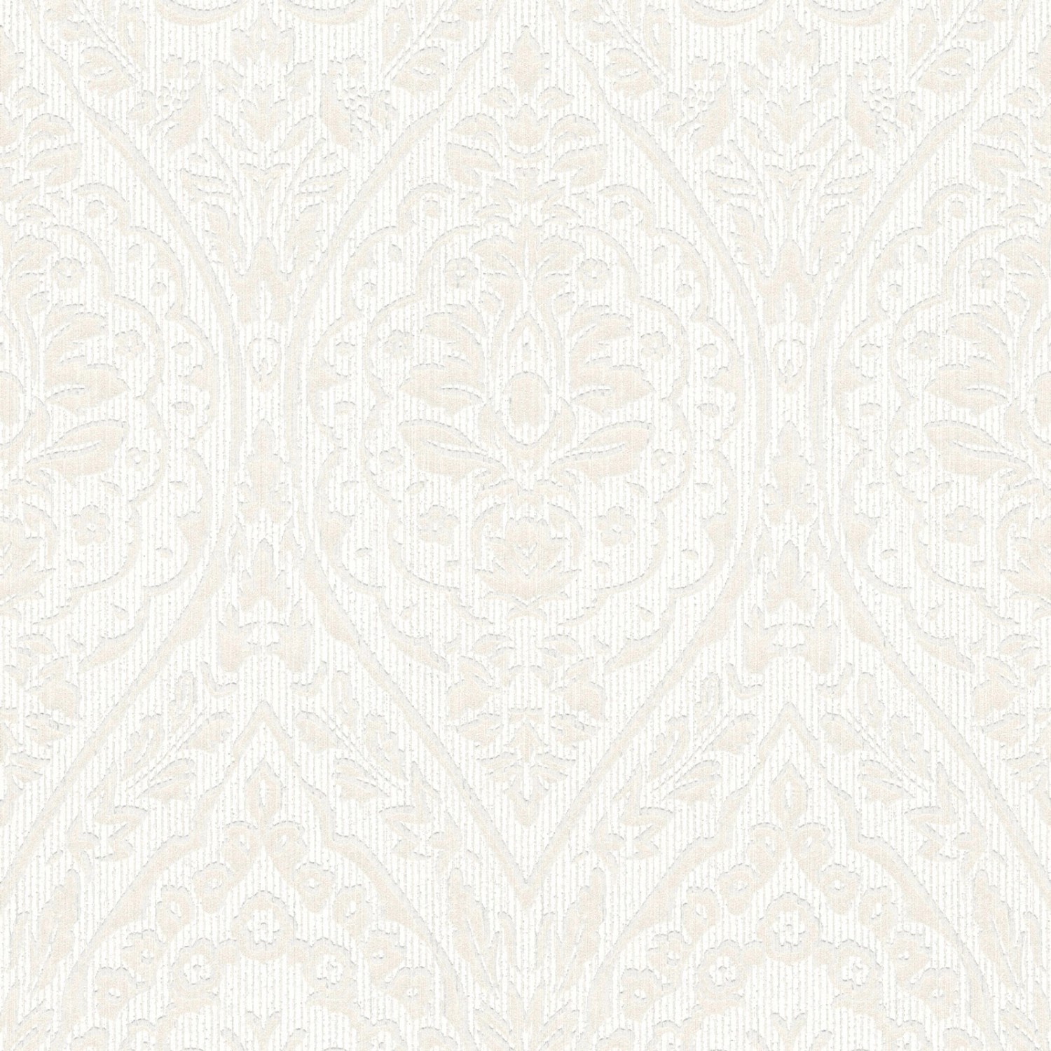 Bricoflor Landhaus Tapete Floral Weiße Vlies Textiltapete mit Ornament Eleg günstig online kaufen