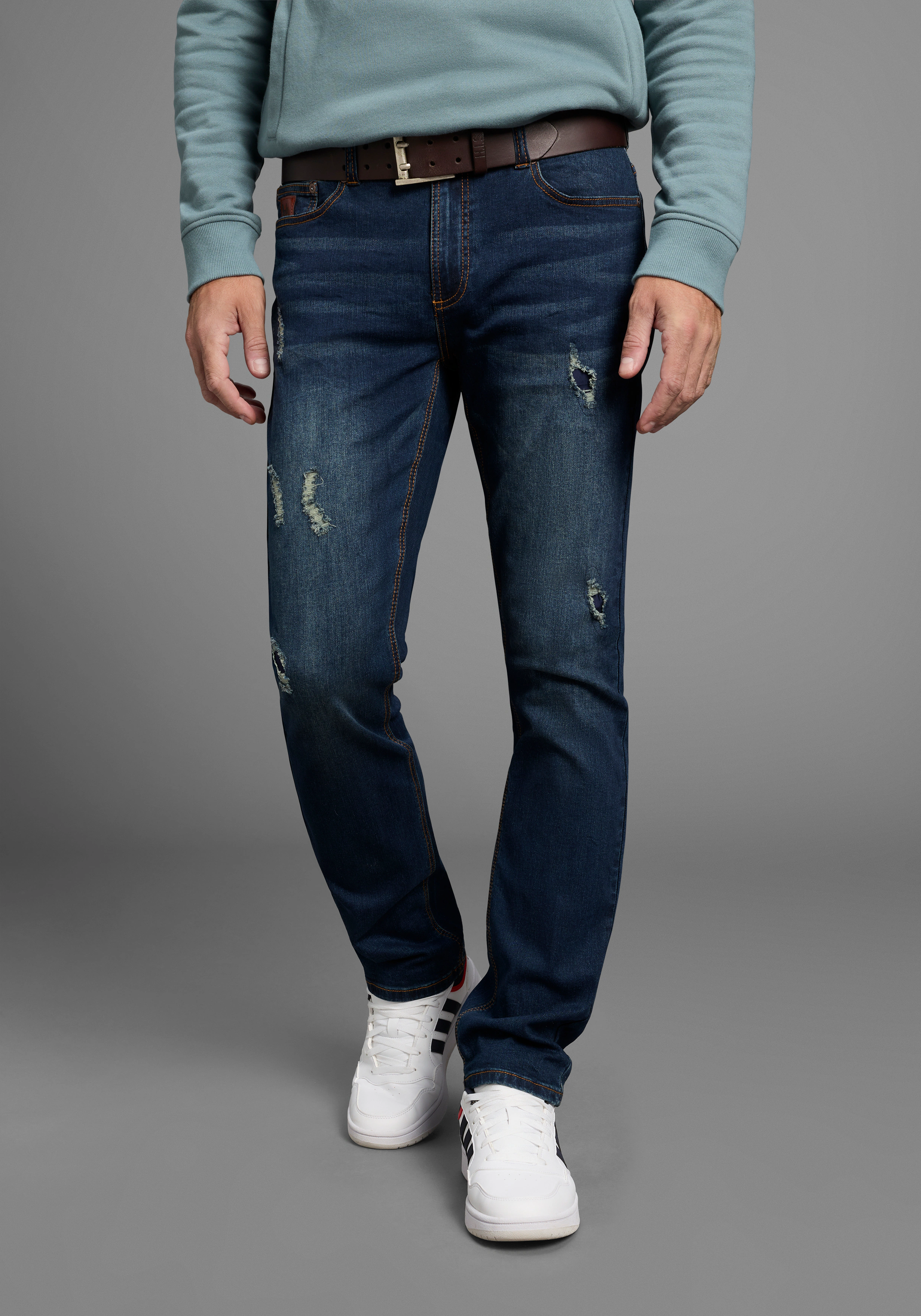 Bruno Banani Straight-Jeans "Hutch", gerade Beinform, teilweise mit modisch günstig online kaufen