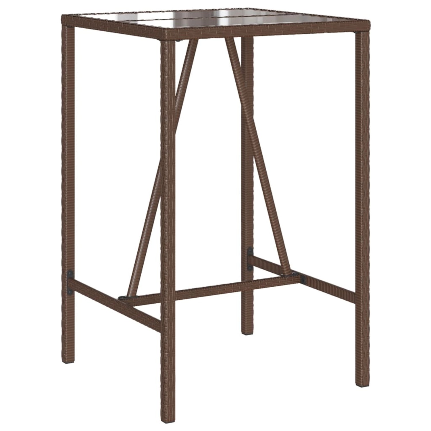 vidaXL Garten-Bartisch Braun 70x70x110 cm Poly Rattan 368694 günstig online kaufen
