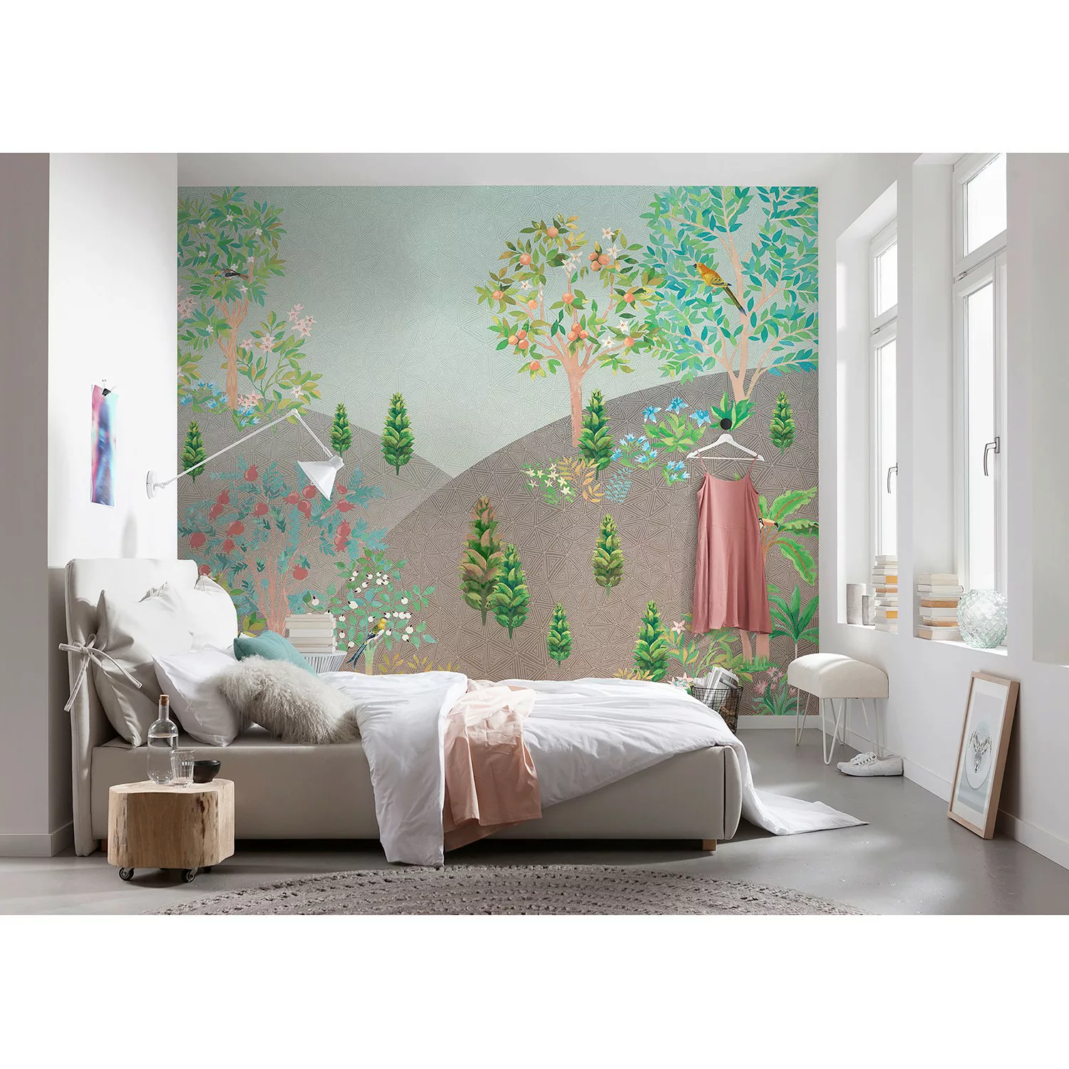 KOMAR Vlies Fototapete - Wall Roses - Größe 300 x 250 cm mehrfarbig günstig online kaufen
