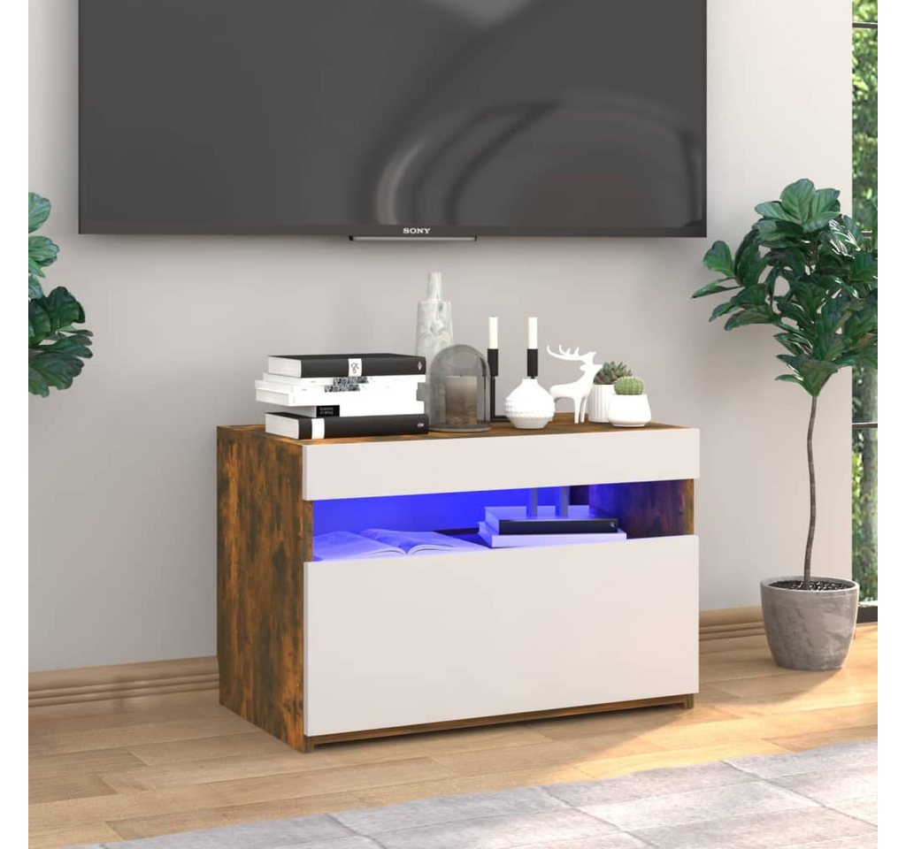 vidaXL TV-Schrank TV-Schrank mit LED Leuchten Räuchereiche 60x35x40 cm Lowb günstig online kaufen