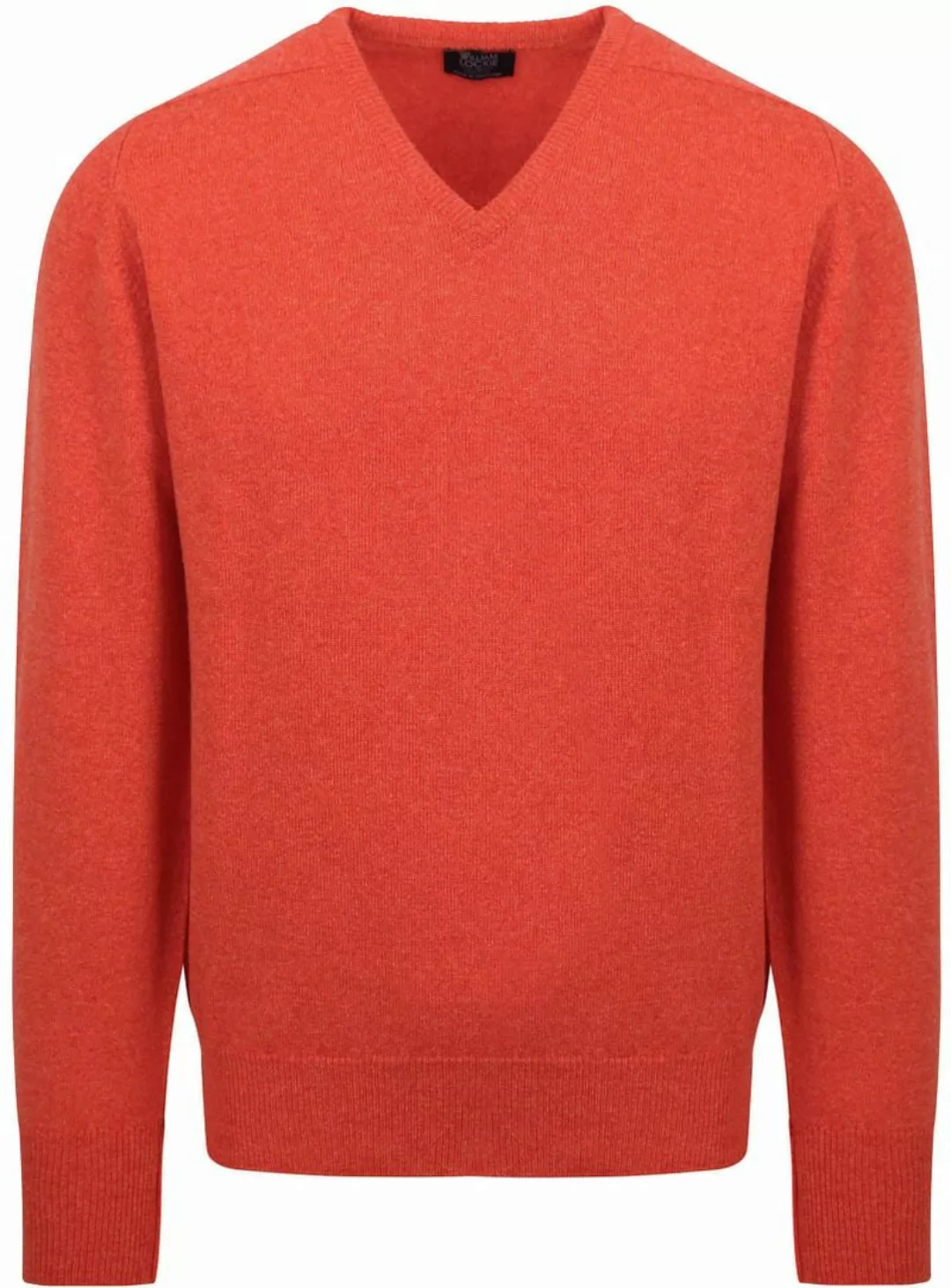 William Lockie V-Auschnitt Pullover Lamwolle Orange - Größe L günstig online kaufen