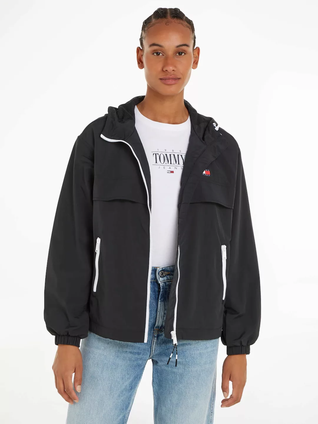 Tommy Jeans Windbreaker "TJW CHICAGO WINDBREAKER EXT", mit Kapuze, mit kont günstig online kaufen