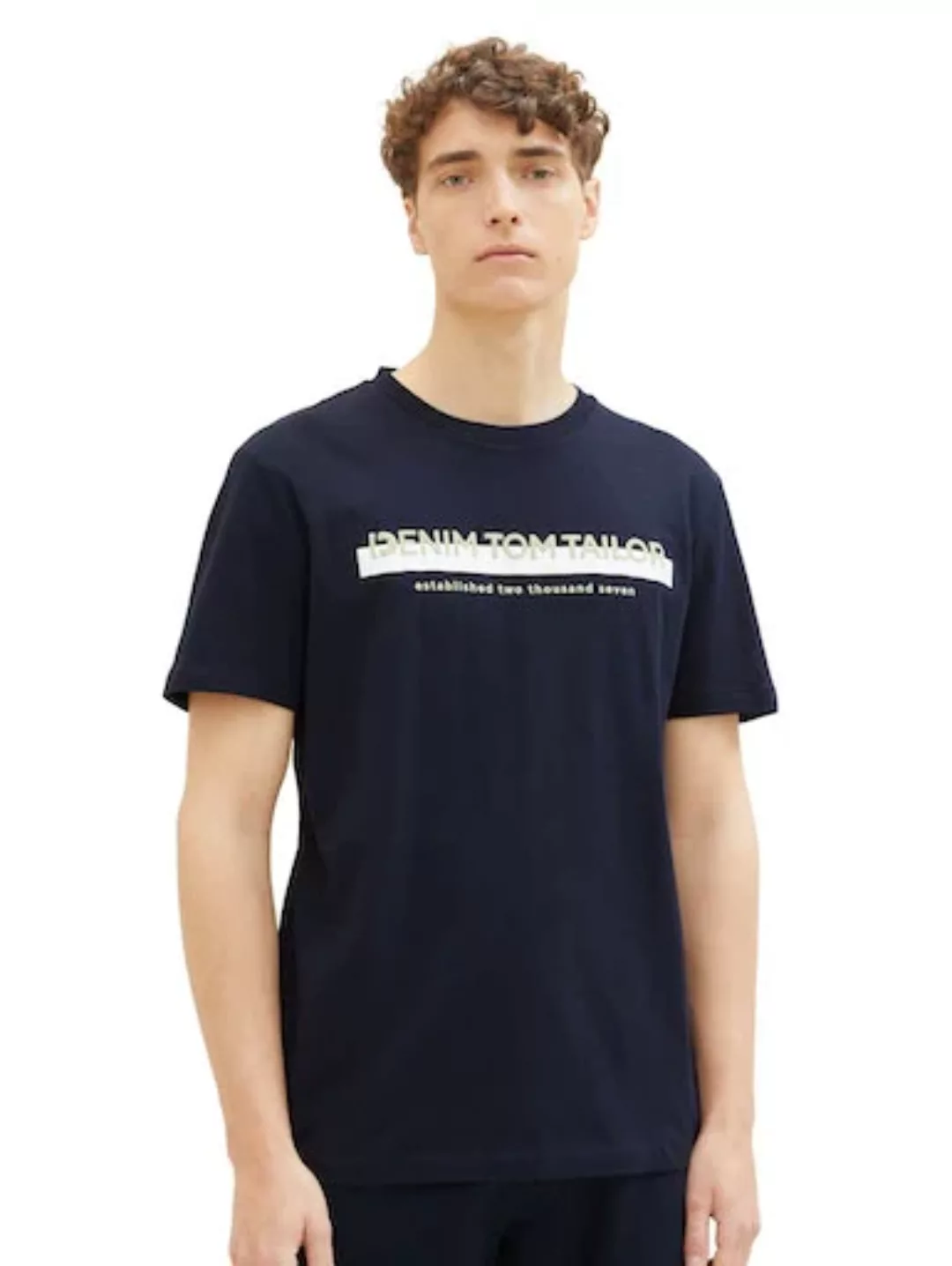 TOM TAILOR Denim T-Shirt mit Logofrontprint günstig online kaufen