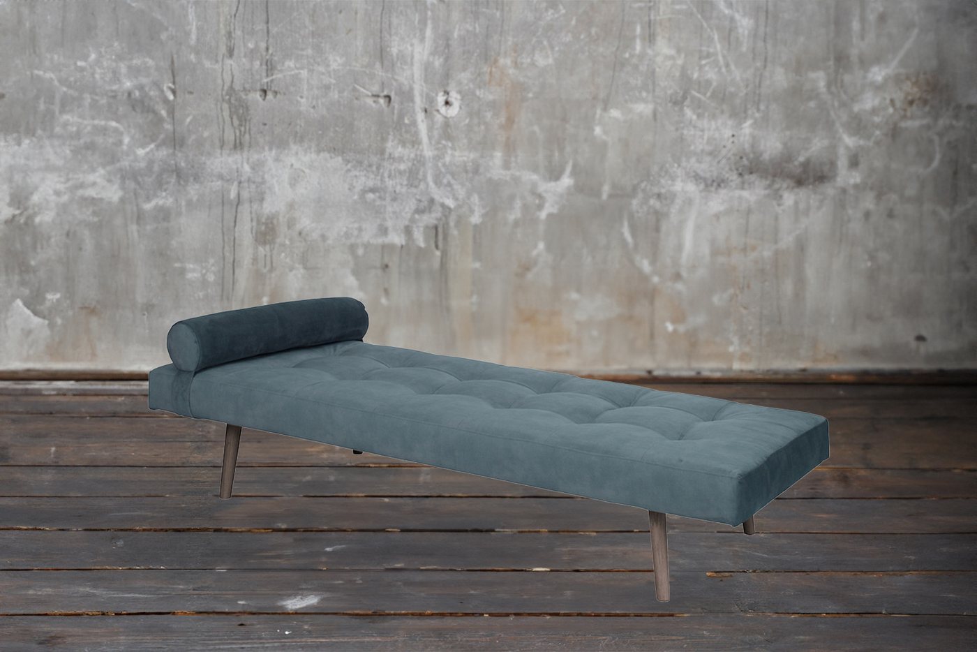 KAWOLA Relaxliege GRINO, Liege Polsterliege Daybed Velvet petrol günstig online kaufen