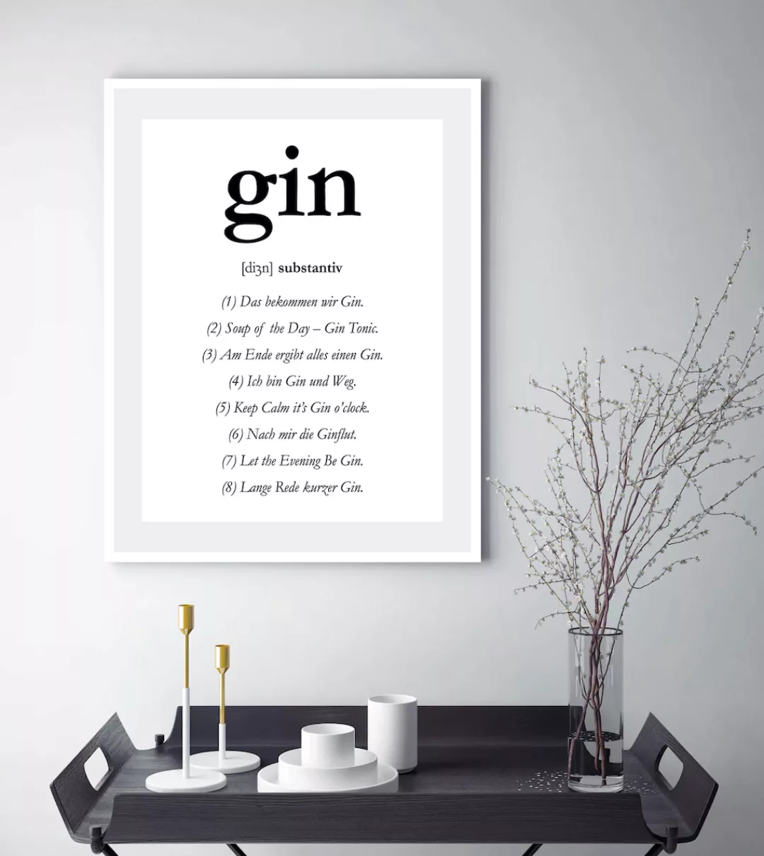 queence Bild "gin", Sprüche & Texte, Spruch, gerahmt günstig online kaufen