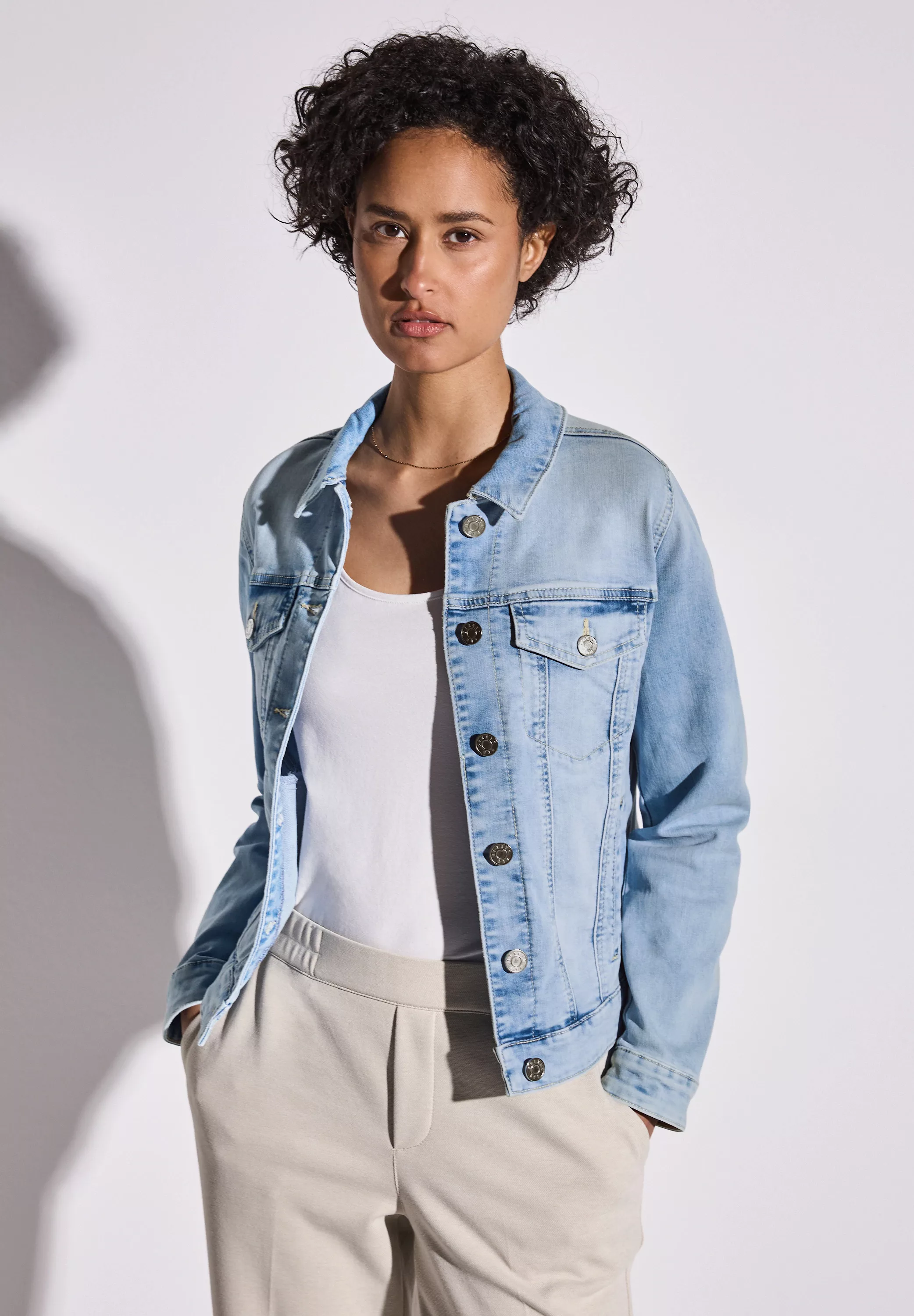 STREET ONE Jeansjacke, ohne Kapuze, aus Baumwolle mit Stretchanteil günstig online kaufen