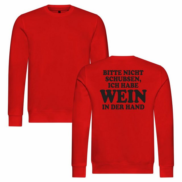 deinshirt Rundhalspullover Herren Sweatshirt Bitte nicht schubsen habe Wein günstig online kaufen