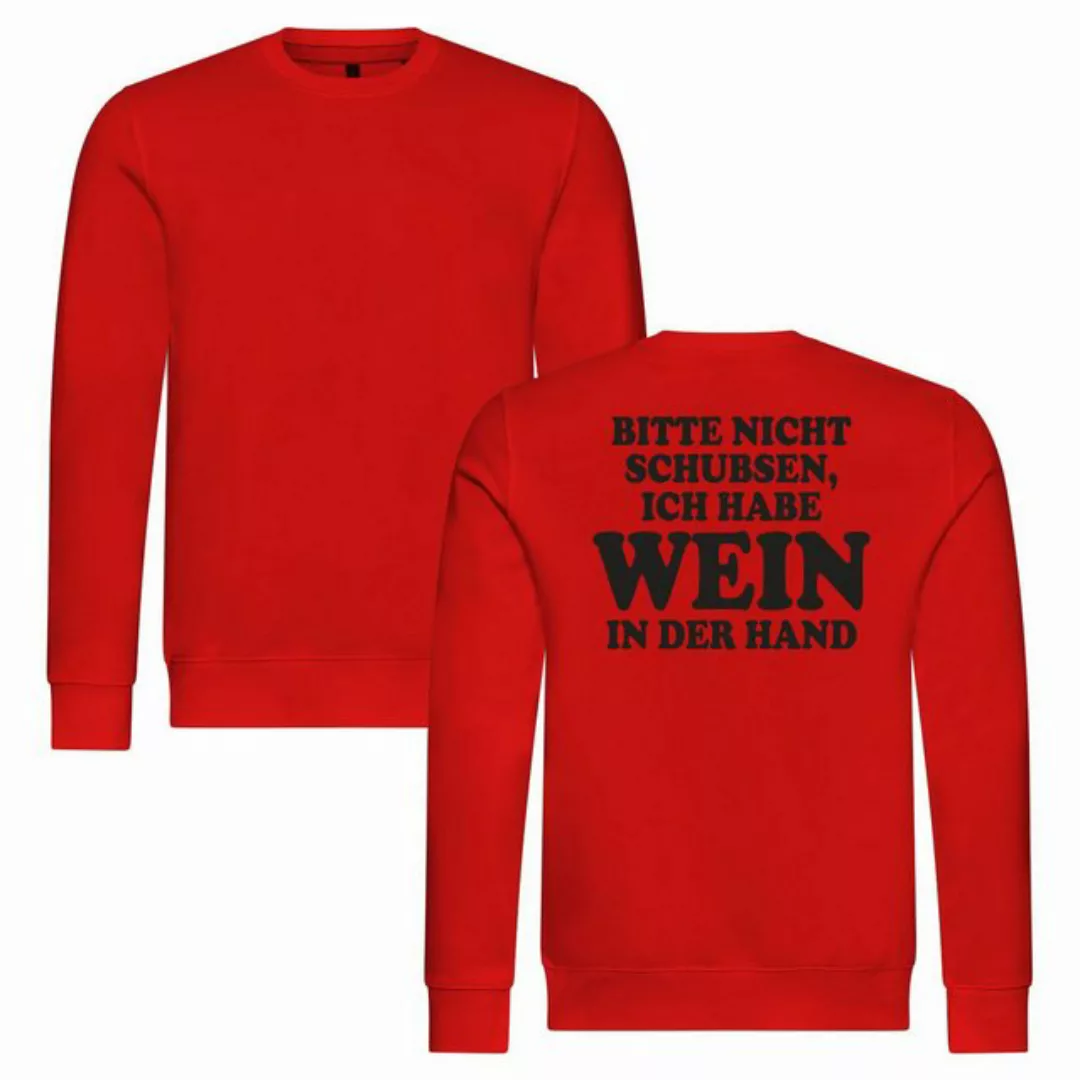 deinshirt Rundhalspullover Herren Pullover Bitte nicht schubsen habe Wein i günstig online kaufen