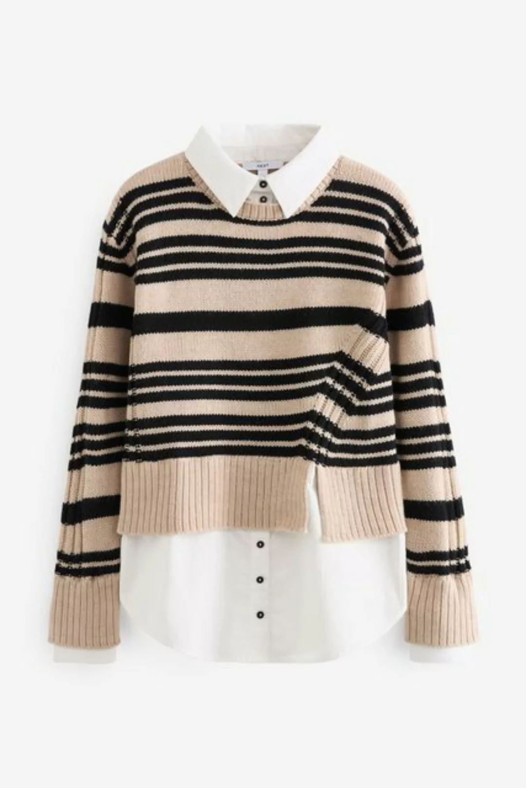 Next 2-in-1-Pullover Langärmliger Pullover im Hemd-Lagenlook (1-tlg) günstig online kaufen