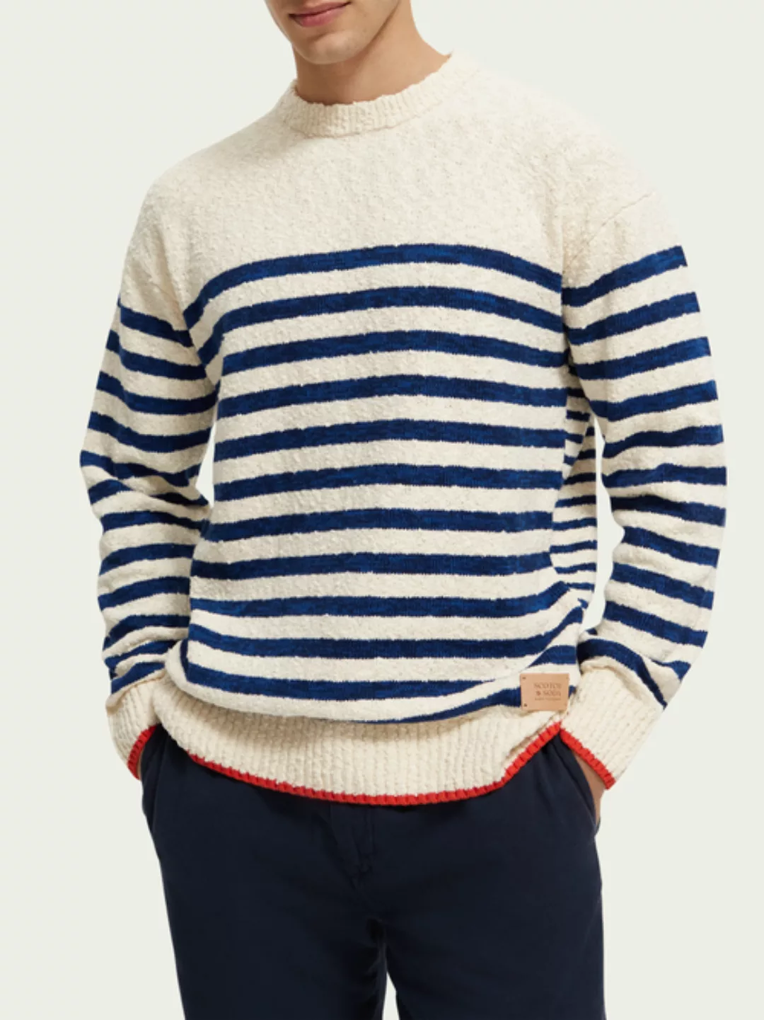 Scotch & Soda Gestreiftes Sweatshirt mit Rundhalsausschnitt günstig online kaufen