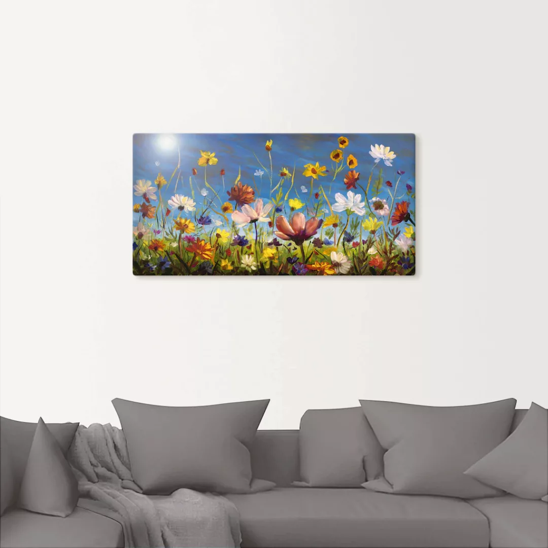 Artland Wandbild »Wildblumenwiese blauer Himmel«, Blumenwiese, (1 St.), als günstig online kaufen