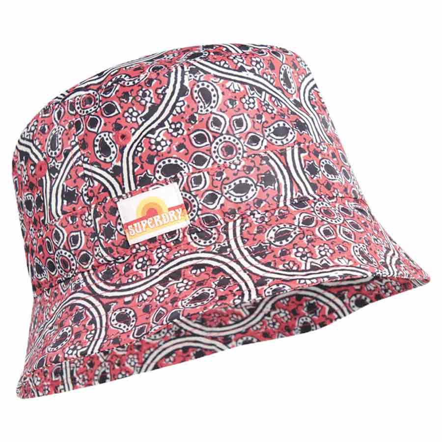 Superdry Bucket Hut S-M Paisley Block Print Red günstig online kaufen