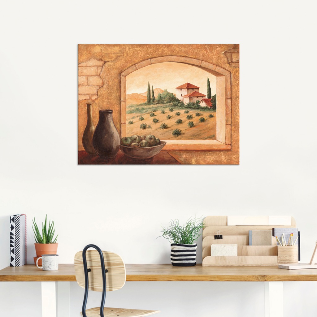 Artland Wandbild »Toskana«, Fensterblick, (1 St.), als Alubild, Outdoorbild günstig online kaufen