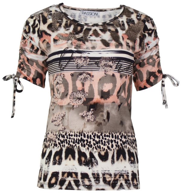 Passioni Print-Shirt T-Shirt mit Patchdruck Print mit Animalprint günstig online kaufen