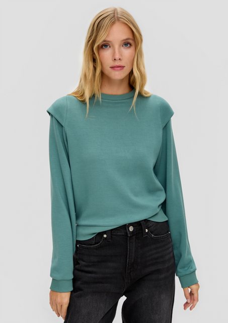 QS Sweatshirt Scuba-Sweatshirt mit Schulterpasse günstig online kaufen