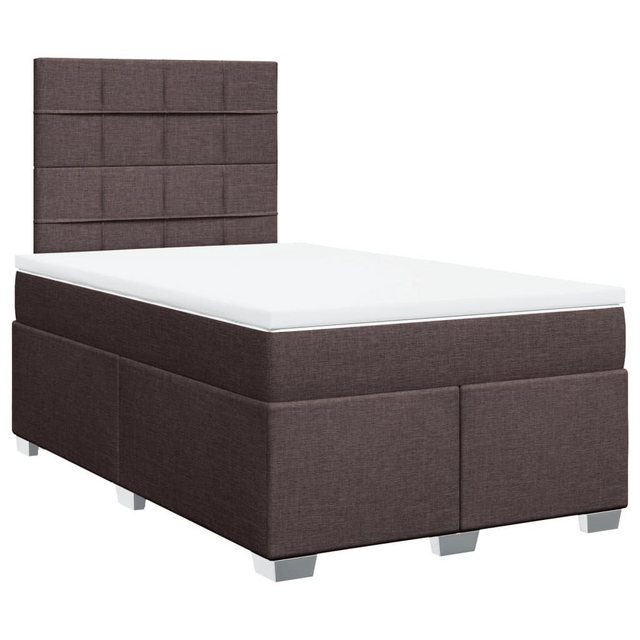 vidaXL Boxspringbett, Boxspringbett mit Matratze Dunkelbraun 120x200 cm Sto günstig online kaufen