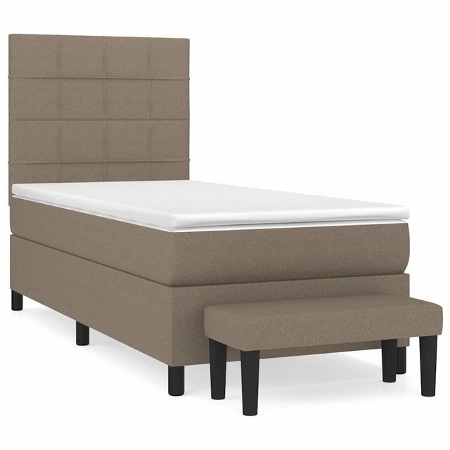 vidaXL Boxspringbett, Boxspringbett mit Matratze Taupe 90x190 cm Stoff günstig online kaufen