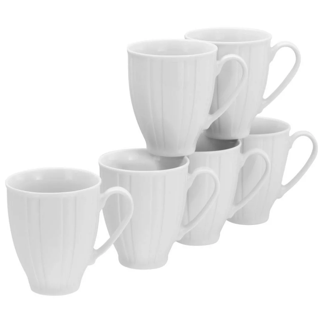 CreaTable Kaffeebecherset Barcelona weiß Porzellan 6 tlg. günstig online kaufen