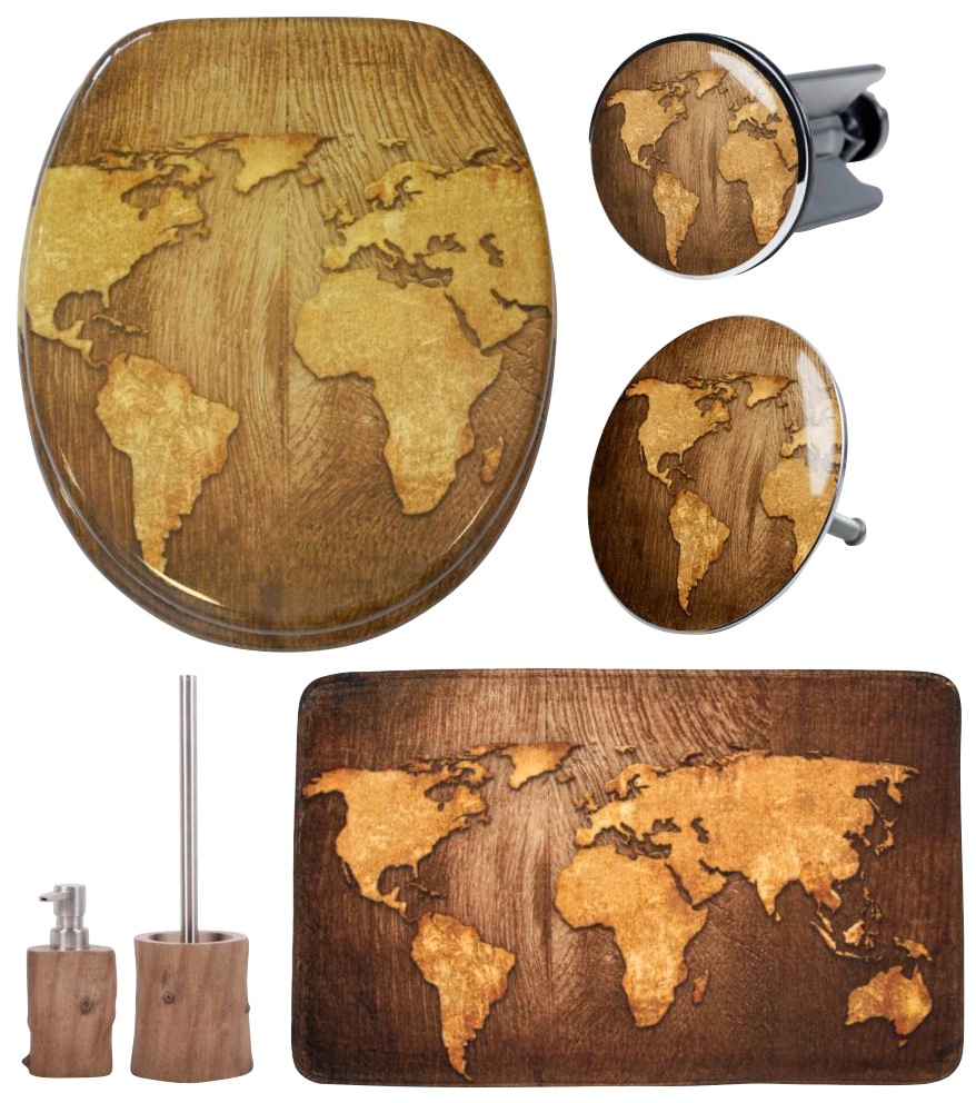 Sanilo Badaccessoire-Set »World Map«, (Komplett-Set, 6 tlg.), bestehend aus günstig online kaufen