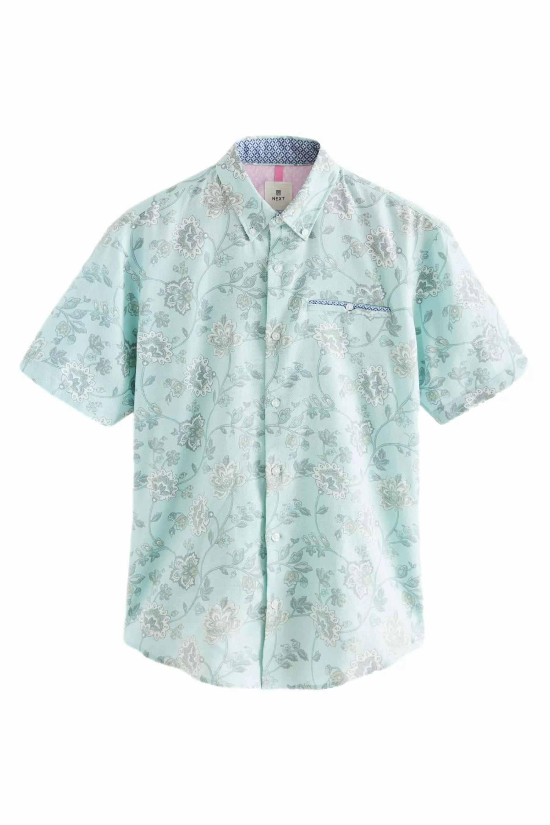 Next Kurzarmhemd Kurzarmshirt mit opulenter Blumenstruktur günstig online kaufen