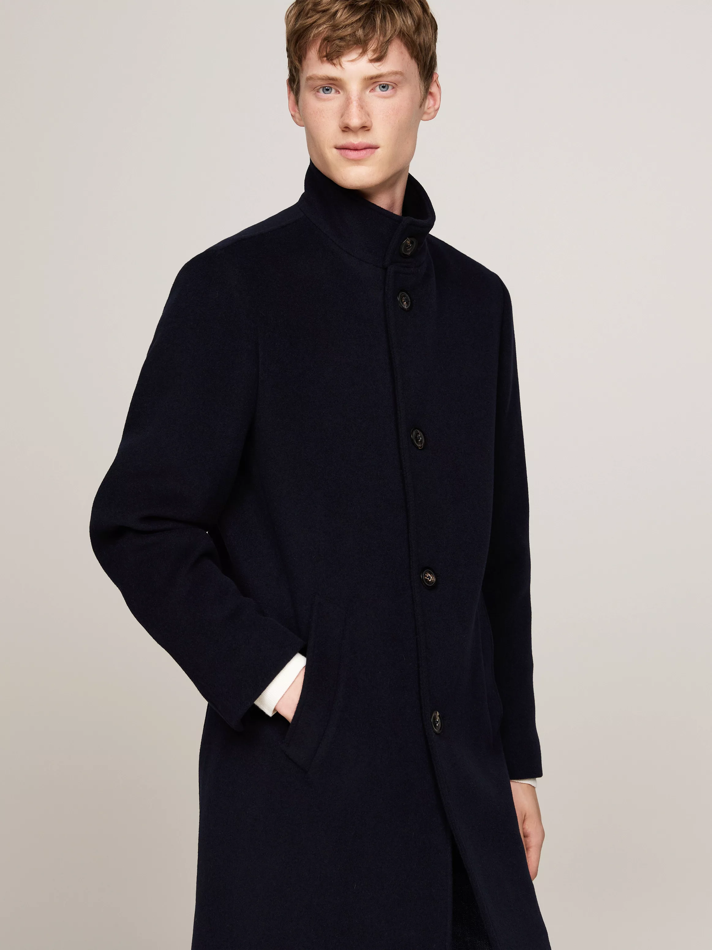 Tommy Hilfiger Wollmantel "DC STAND COLLAR WOOL MIX COAT" günstig online kaufen