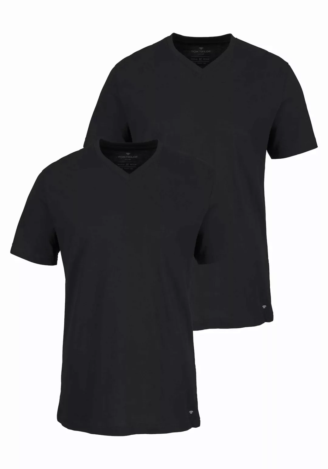 TOM TAILOR T-Shirt (2er-Pack) mit V-Ausschnitt günstig online kaufen