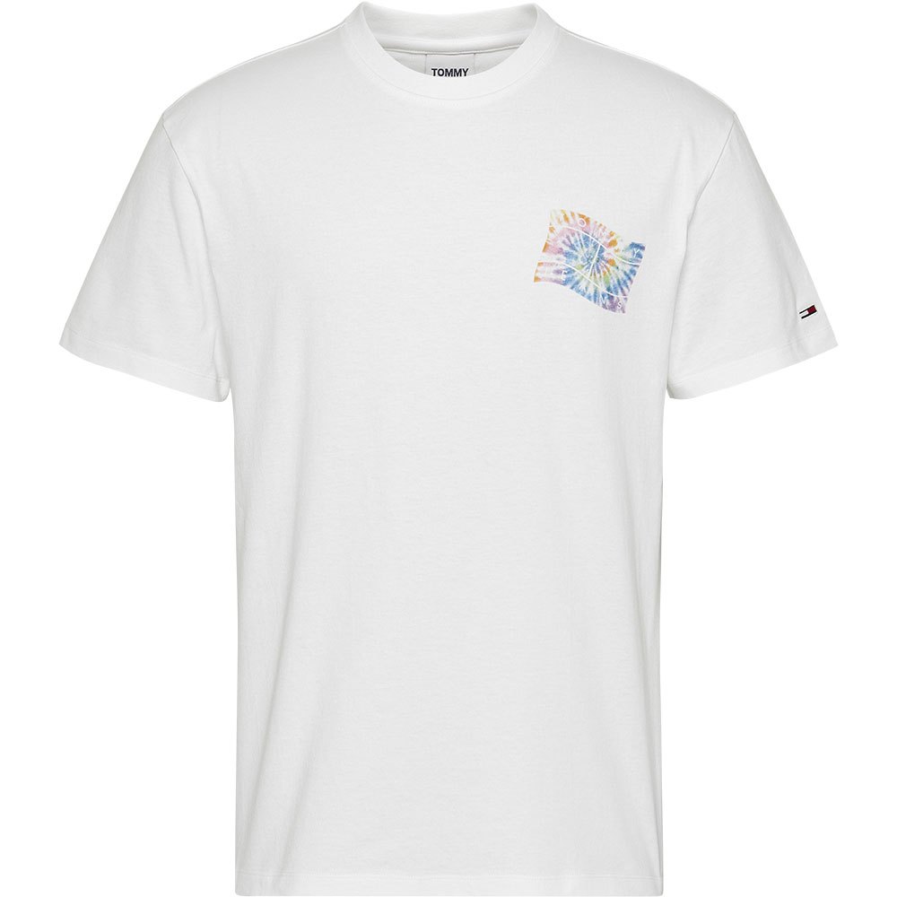 Tommy Jeans Flag Tie Dye Kurzärmeliges T-shirt L White günstig online kaufen